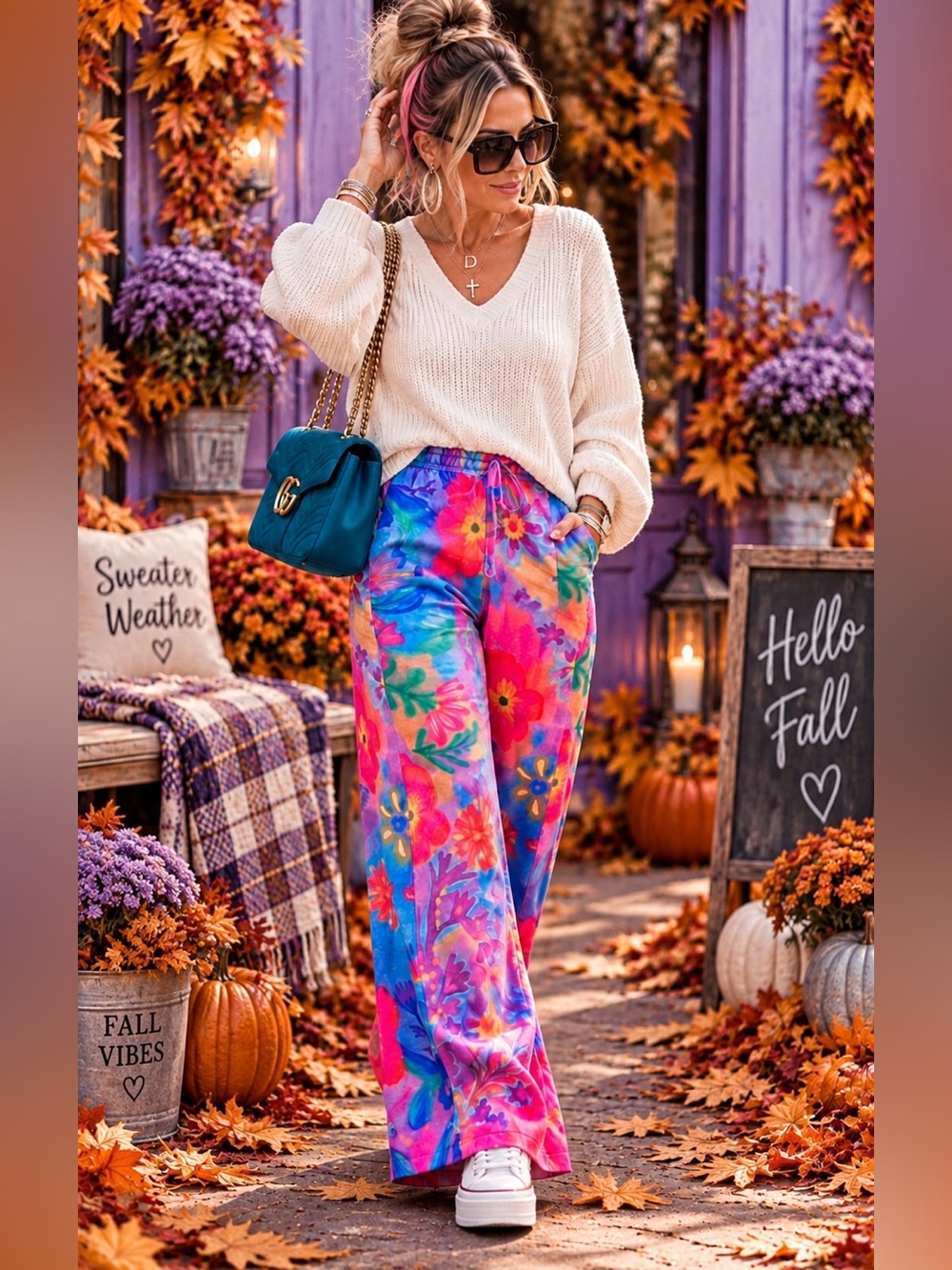 🛍️ Women’s pink Floral Wide-Leg palazzo Lounge Pants size medium NWOT